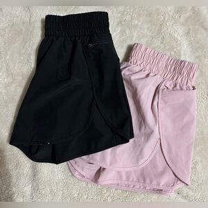 Black and Light Pink Athletic Short - Set of 2